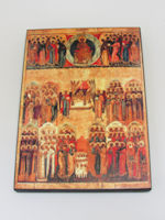 Православная икона Неделя всех Святых (Русь) 16 век